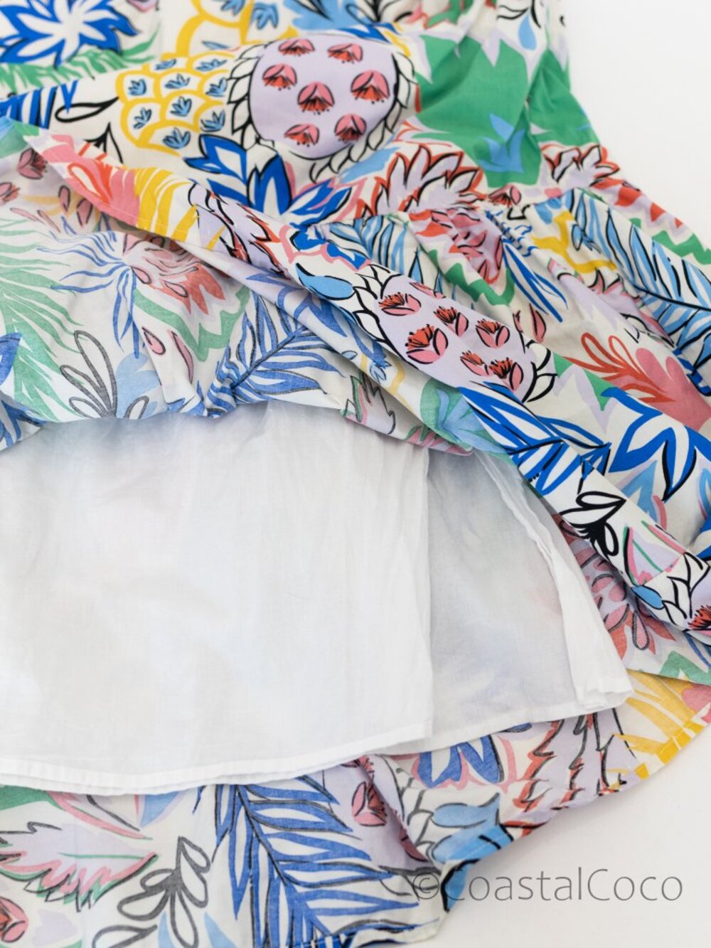 Karlie Smocked Tiered Maxi M Dress Floral w/Pockets 100% Cotton Coastal Derby - Picture 4 of 7